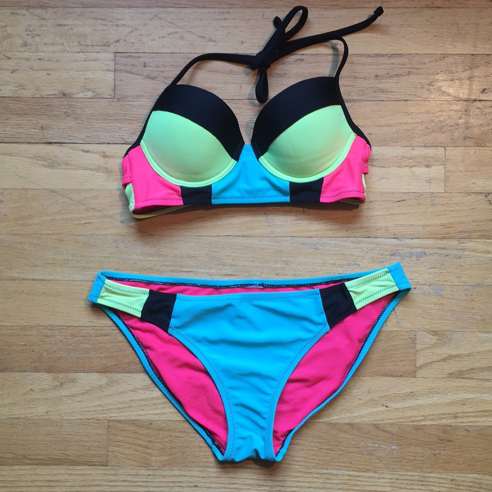 Bright colored bikini